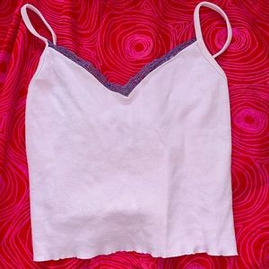 BRANDY MELVILLE lavender lace detail crop top